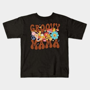 Groovy Mama Retro Family Baby Shower Mother's Day Kids T-Shirt